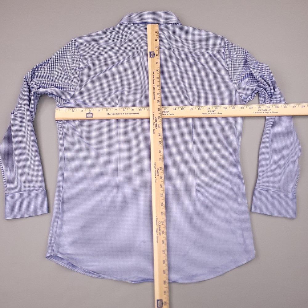 Mizzen + Main Shirt Mens XL Trim Fit Blue Gingham Plaid Spinnaker Collection USA - Picture 7 of 12